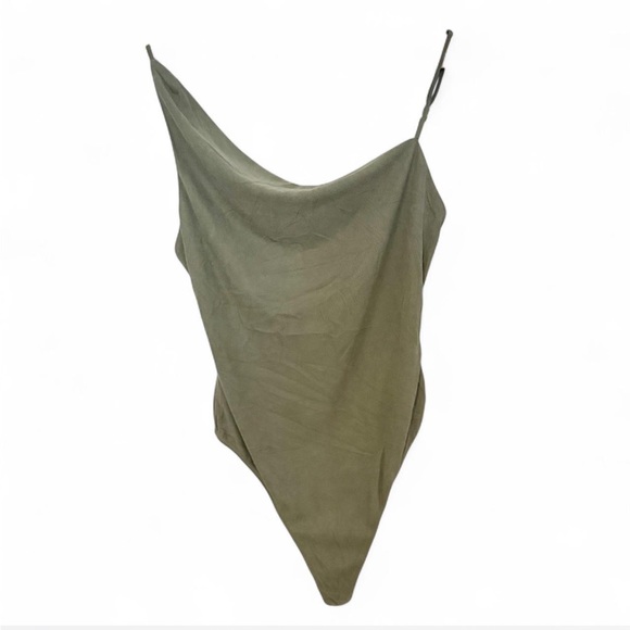 NWOT URBAN OUTFITTERS Out From Under Green Weekender Cowl Neck Bodysuit {Small} - Picture 3 of 7